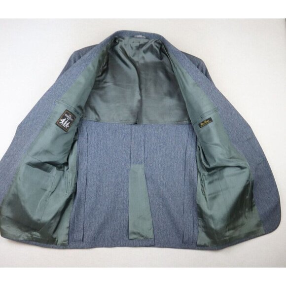 THE COMFORT SUIT - VINTAGE MEN'S BLUE SPORT COAT BLAZER JACKET - SIZE 42R - Picture 6 of 11